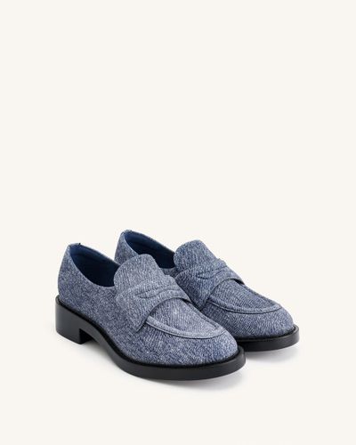 Mocassin Micah en Denim Gaufré à Semelle Épaisse - Bleu - JW PEI - Modalova