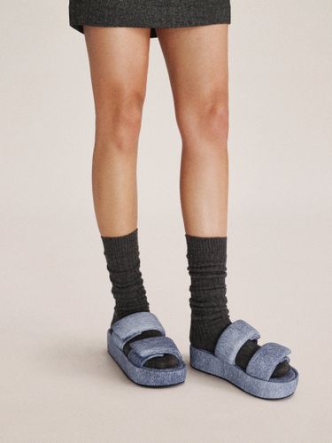 Sandale Lexi en Denim Gaufré - Bleu - JW PEI - Modalova