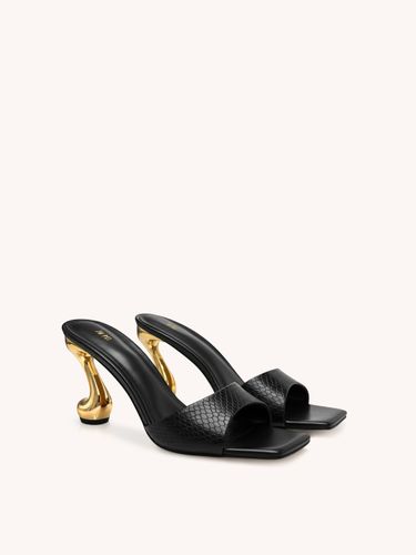 Hannah Mules à talons effet peau de serpent - Noir - JW PEI - Modalova