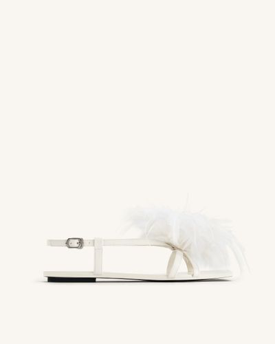 Sandales Plates Duveteuses - Blanc - JW PEI - Modalova