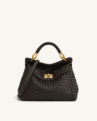 Sac tressé classique à poignée Lucia – Marron foncé - JW PEI - Modalova