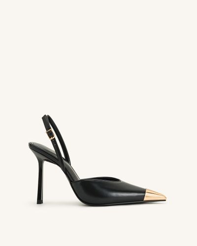 Escarpins slingback Savannah à bout doré - Noir - JW PEI - Modalova