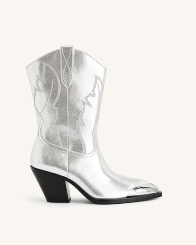 Bottes de Cowboy Riya Métalliques - Argent - JW PEI - Modalova