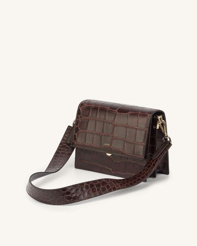 Sac Mini Flap- Marron Effet Croco - JW PEI - Modalova