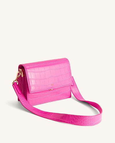 Mini sac bandoulière à rabat - Croco Rose Vif - JW PEI - Modalova