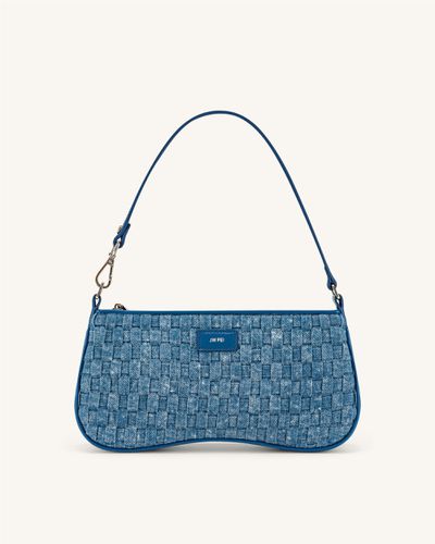 Sac Bandoulière Eva - Tissu Denim Bleu - JW PEI - Modalova