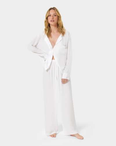 Tarcon Eco Viscose Long Pajama Set White - White / M - Bluebella - US - Modalova