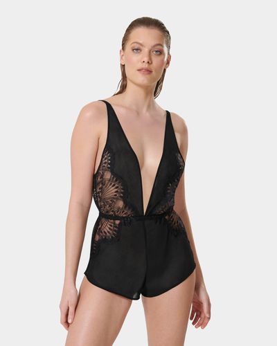 Augusta Luxury Satin Teddy Black - Black / S - Bluebella - US - Modalova