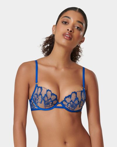 Catalina Embroidered Sheer Bra Blue - Blue / 30A - Bluebella - US - Modalova
