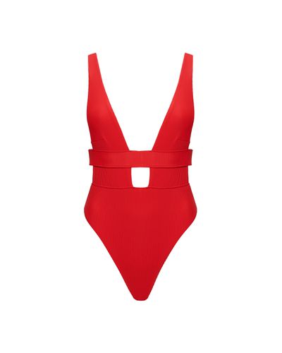 Lucerne Plunge Swimsuit Red - Bluebella - US - Modalova