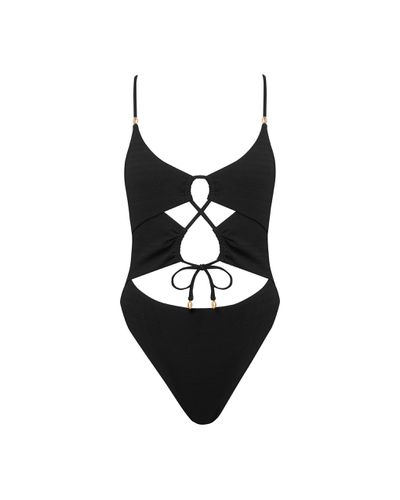 Shala Tie-Front Swimsuit Black - Bluebella - US - Modalova