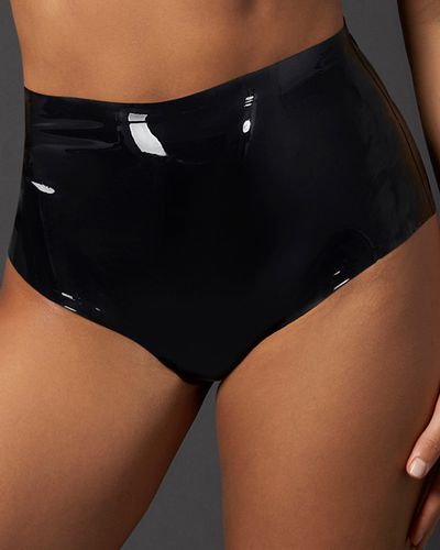 Latex High-waist Hot Pant Black - Bluebella - US - Modalova