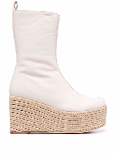 Nayla& Leather Wedge Boots - Paloma barcelo' - Modalova