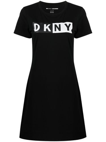 Two Tone Logo Cotton T-shirt Dress - DKNY - Modalova