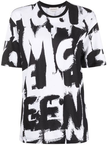 Graffiti Allover Print T-shirt - Alexander McQueen - Modalova