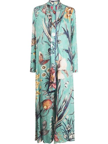 Printed With Neck Bow Long Dress - For restless sleepers - Modalova
