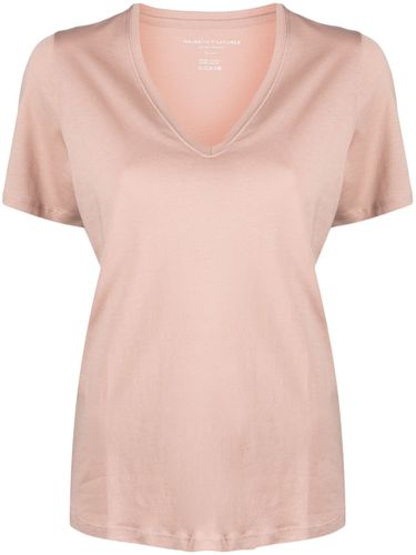 V-neck Cotton Blend T-shirt - Majestic - Modalova
