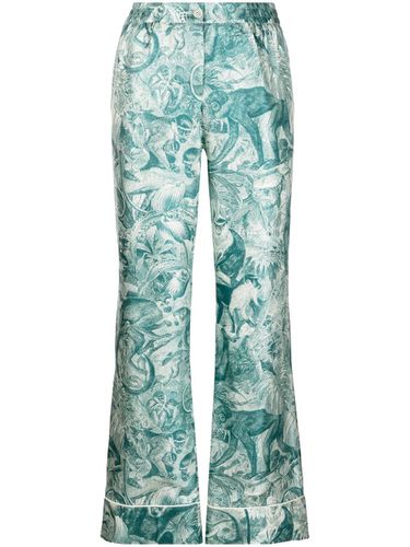 Wide-leg Printed Silk Trousers - For restless sleepers - Modalova