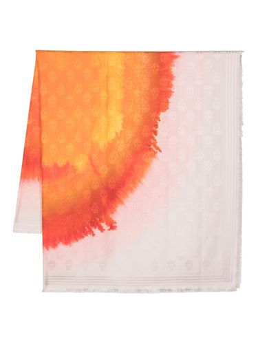 Printed Silk Blend Wool Biker Scarf - Alexander McQueen - Modalova