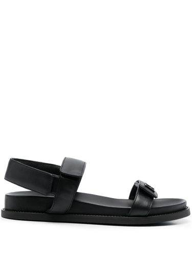 Leather Flat Sandals - Emporio Armani - Modalova
