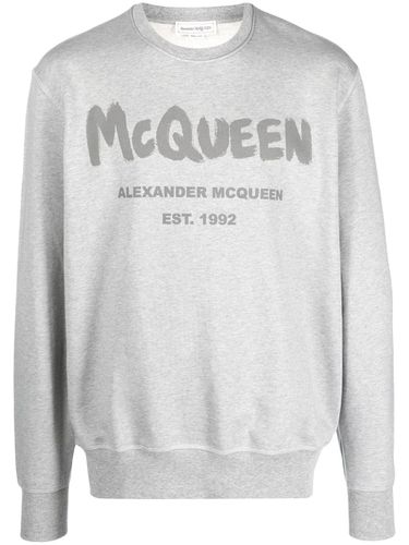 Graffiti Organic Cotton Sweatshirt - Alexander McQueen - Modalova