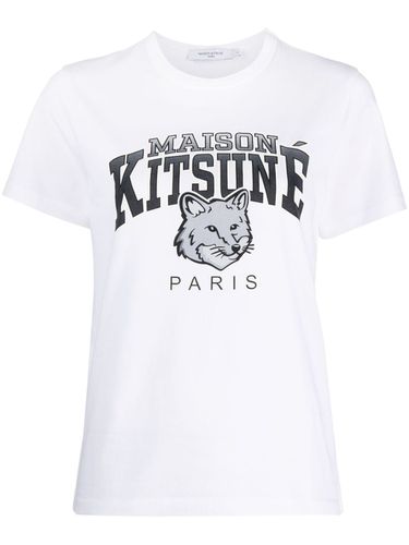 Campus Fox Logo Cotton T-shirt - Maison Kitsune' - Modalova