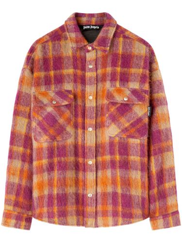 Checked Wool Overshirt - Palm Angels - Modalova