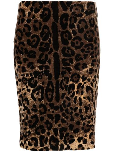 Leopard Print Chenille Mini Skirt - Dolce & Gabbana - Modalova