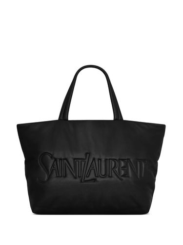 Logo Leather Tote Bag - Saint Laurent - Modalova