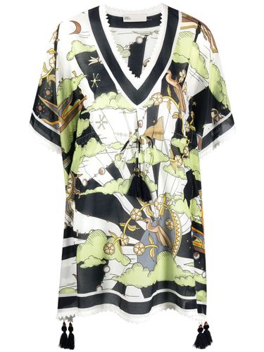 Cotton And Silk Blend Printed Tunic - Tory Burch - Modalova