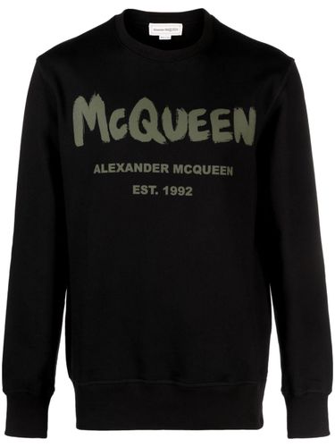 Graffiti Organic Cotton Sweatshirt - Alexander McQueen - Modalova