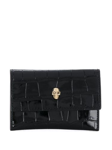 Skull Embossed Croc Leather Card Holder - Alexander McQueen - Modalova