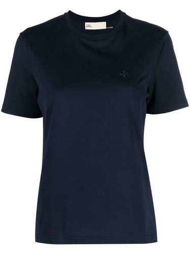 Embroidered Logo Cotton T-shirt - Tory Burch - Modalova