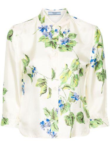 PRADA - Flower Print Silk Shirt - Prada - Modalova