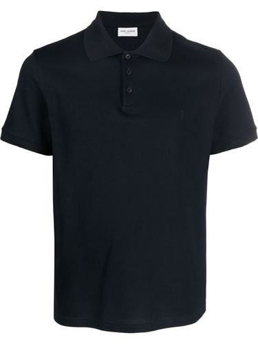 Monogram Cotton Piqué Polo Shirt - Saint Laurent - Modalova