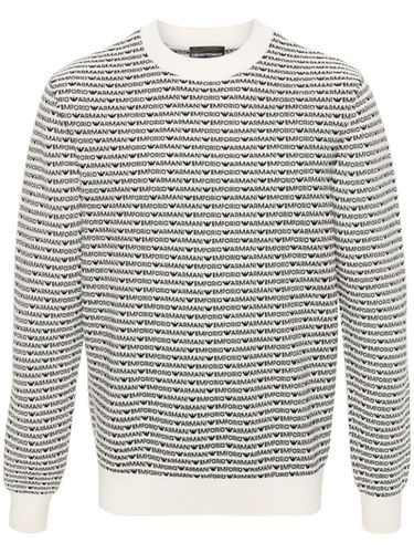 Allover Logo Wool Jumper - Emporio Armani - Modalova