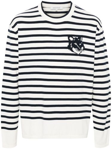 Fox Head Striped Cotton Sweater - Maison Kitsune' - Modalova