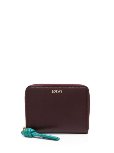 Knot Leather Compact Zip Wallet - Loewe - Modalova