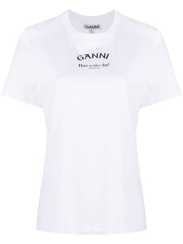 GANNI - Logo Organic Cotton T-shirt - Ganni - Modalova