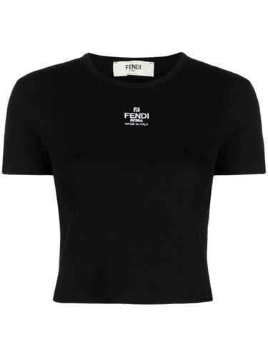 FENDI - Logo Cotton T-shirt - Fendi - Modalova