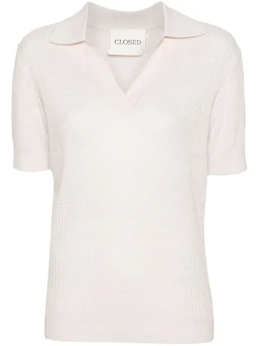 Linen And Cotton Blend Polo Shirt - Closed - Modalova