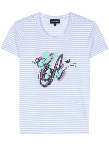 Striped Cotton T-shirt - Emporio Armani - Modalova
