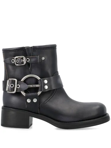 MIU MIU - Vintage Leather Boots - Miu Miu - Modalova