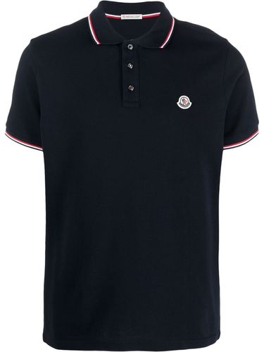 MONCLER - Logo Cotton Polo Shirt - Moncler - Modalova