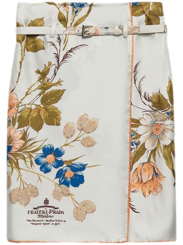 PRADA - Silk Twill Printed Skirt - Prada - Modalova