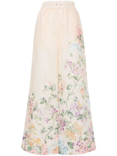 Floral Print Linen Trousers - Zimmermann - Modalova