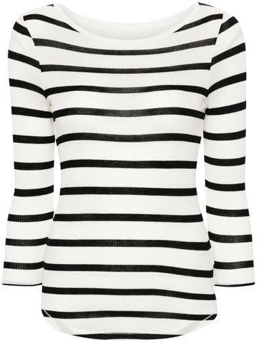 Striped Viscose Boat-neck T-shirt - Majestic - Modalova