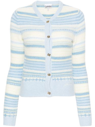 GANNI - Wool Striped Cardigan - Ganni - Modalova