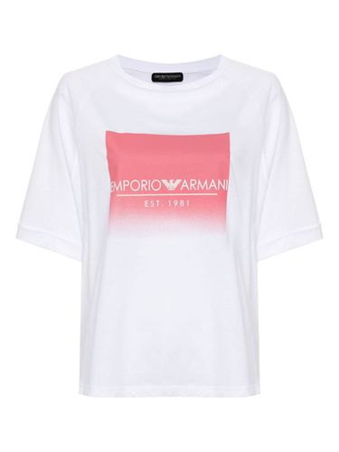 Printed Cotton T-shirt - Emporio Armani - Modalova