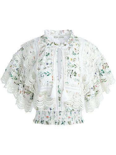 Flower Print Cotton Top - Alice+Olivia - Modalova